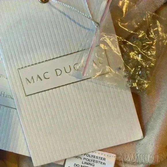 NWT Mac Duggal Size 10 Sleeveless Beaded Open Back Gown Nude Silver - Picture 8 of 14